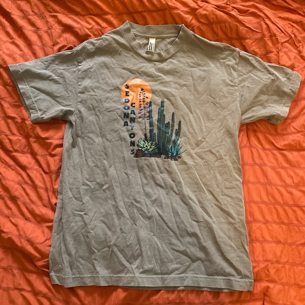 American Apparel Tan Graphic Tee